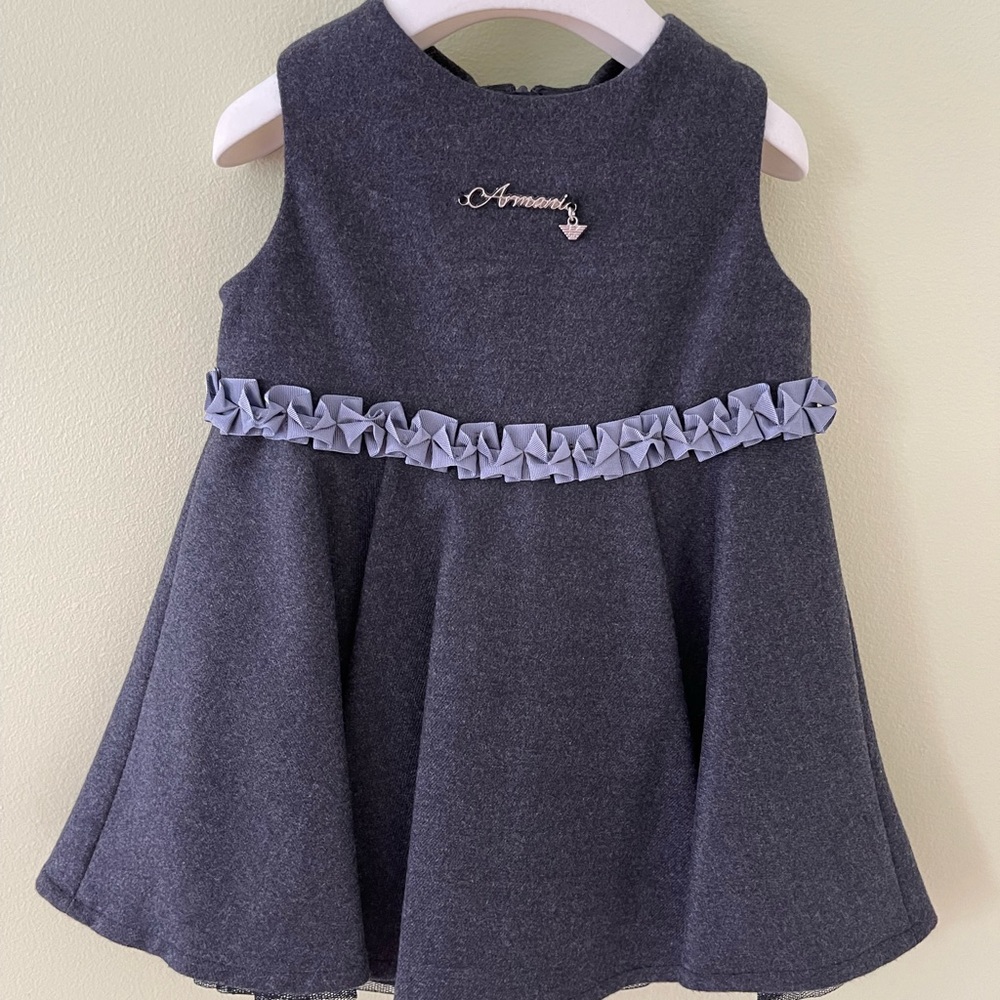 Brand New with Tag
Armani Baby Girls Blue Dress Sz 3m. 
100% Authentic
